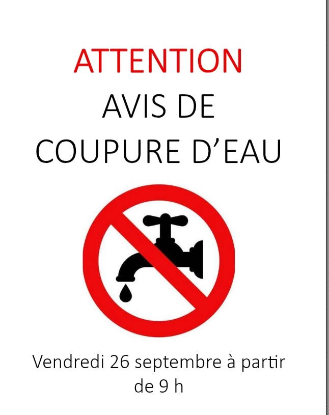 Affiche coupure d'eau 