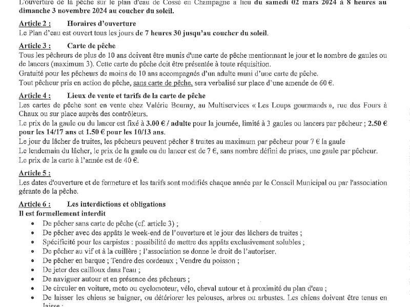 ​Règlement de la pêche 2024